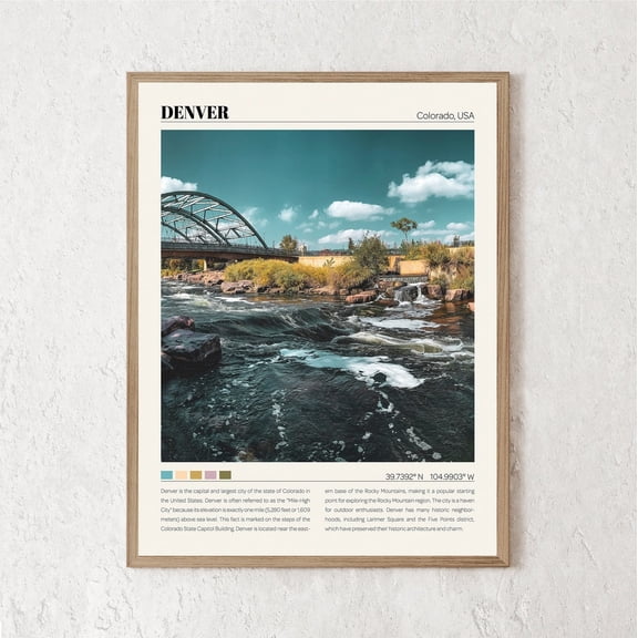 PosterArt Denver Print, Denver Wall Art, Denver Poster, Denver Photo, Denver Wall Decor, Denver Travel Gift, 8x12 UNFRAMED