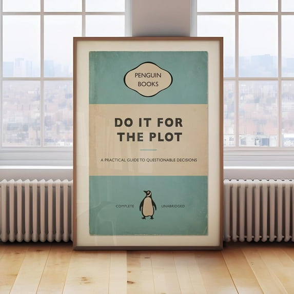 PosterArt Do It For The Plot Penguin Book Cover Poster Vintage Book Print Wall Art Décor Readers, 8x12 UNFRAMED