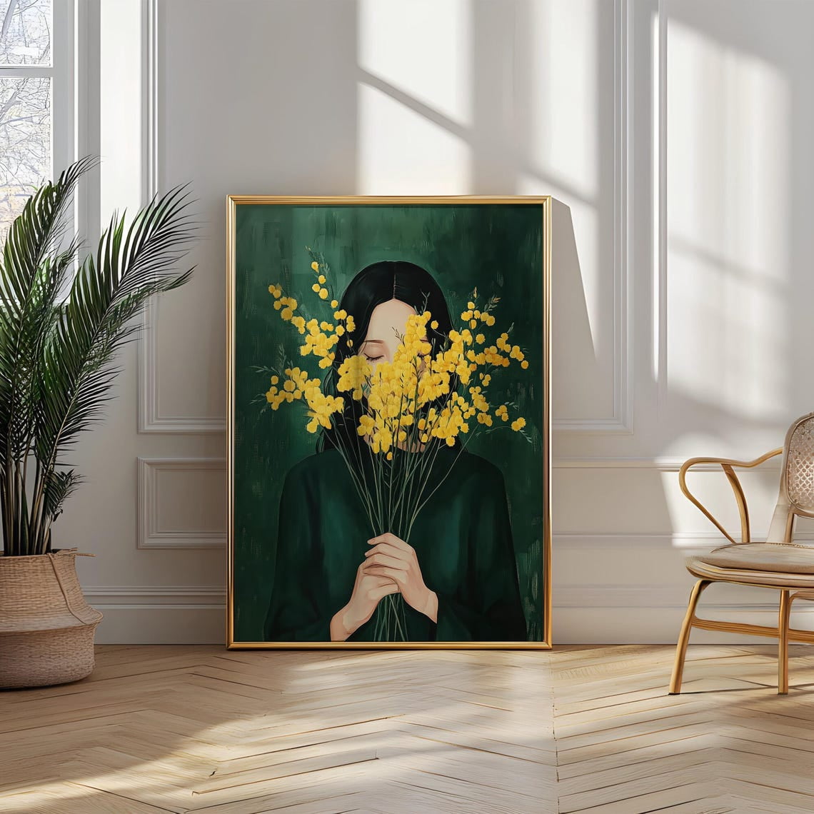 PosterArt Emerald Green Woman Poster Wall Art, Abstract Feminine ...