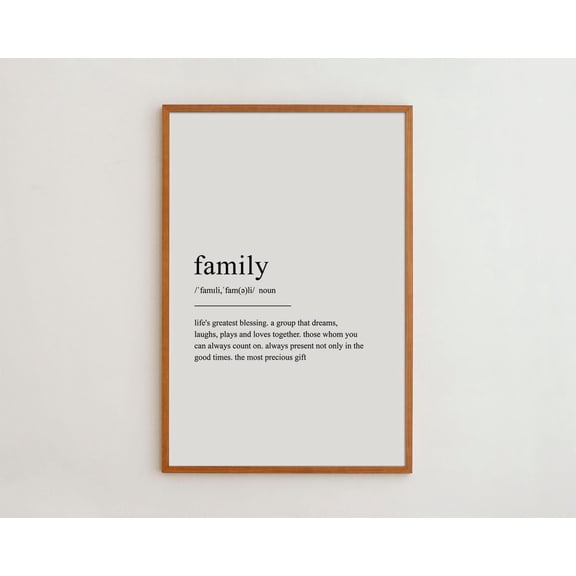 PosterArt Family Definition Art Print Poster Black and White Matte Poster, Size 16x24 UNFFRAMED