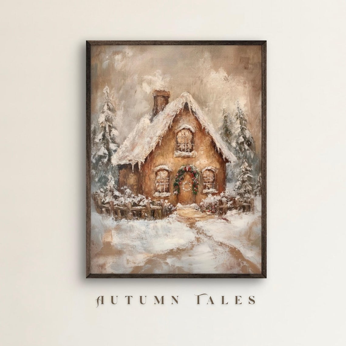 PosterArt Gingerbread House Poster Wall Art Vintage Rustic Holiday