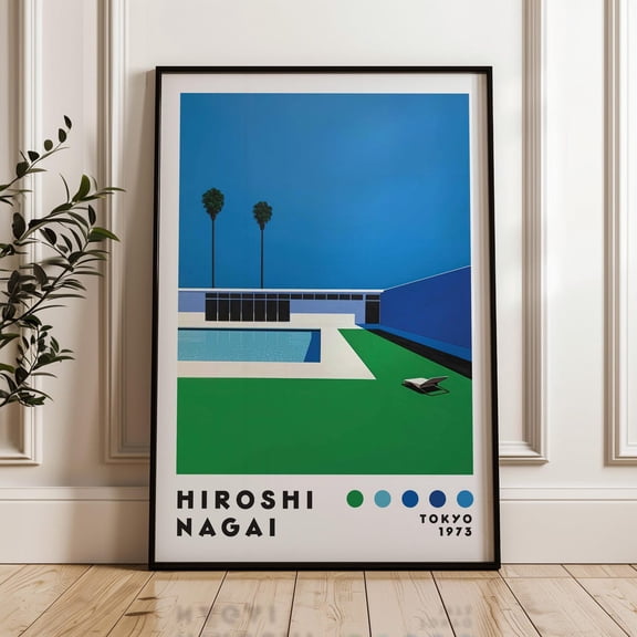PosterArt Hiroshi Nagai Art Print Poster, Modern Art Print, Home Decor, Japanese Art Poster, Japanese City Pop, Vaporwave Print, 24x36 UNFRAMED