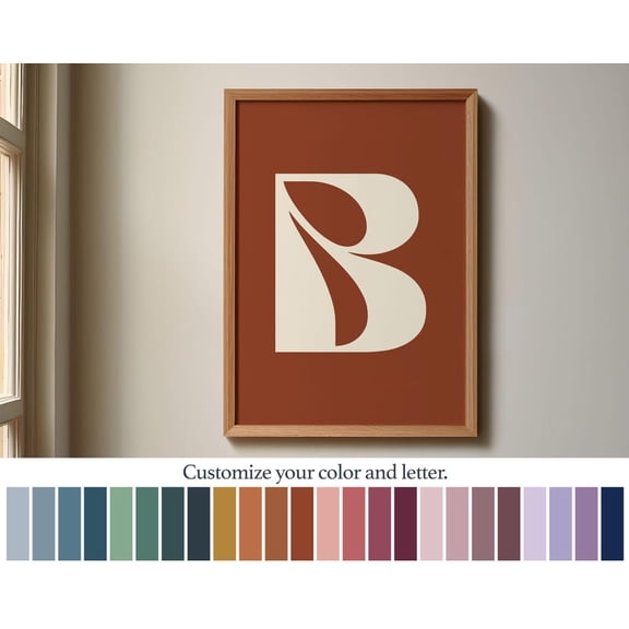 PosterArt Initial B Art Print Poster Modern Typography Poster, Size 16x24 UNFFRAMED