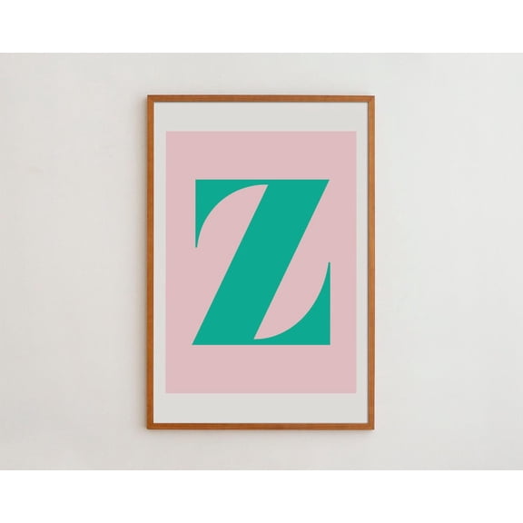 PosterArt Initial Z Art Print Poster Retro Alphabet Name Poster, Size 24x36 UNFFRAMED