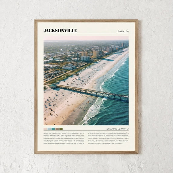 PosterArt Jacksonville Print, Jacksonville Wall Art, Jacksonville Poster, Jacksonville Photo, Jacksonville Wall Decor, Jacksonville Travel Gift, 8x12 UNFRAMED
