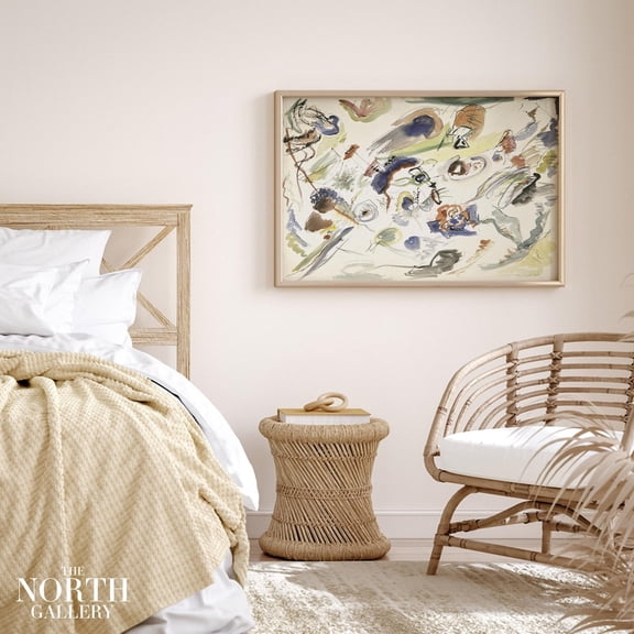 PosterArt Kandinsky Untitled Poster Abstract Drawing Print, Light Modern Wall Art, Expressionist Gallery Decor, Creative Gift, Size 12x18 UNFFRAMED