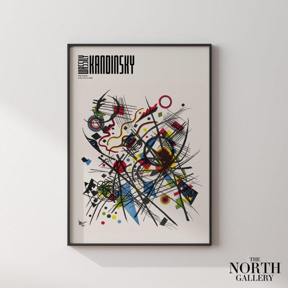 PosterArt Kandinsky Wall Art, Geometric Abstract, Colorful Print, Minimalist Decor, Museum Poster, Mid Century Modern, Wall Decor, High Quality Print, Size 24x36 UNFFRAMED