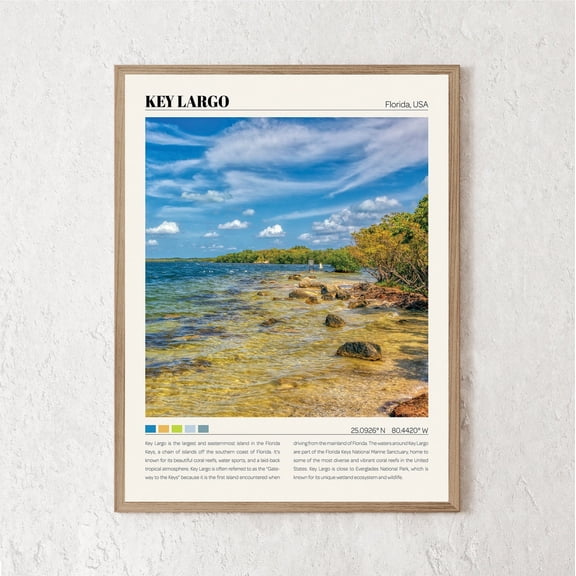 PosterArt Key Largo Print, Key Largo Wall Art, Key Largo Poster, Key Largo Photo, Key Largo Wall Decor, Key Largo Travel Gift, 8x12 UNFRAMED