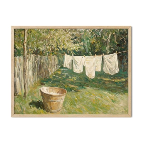 PosterArt Laundry Room Decor, Laundry Day Poster, Laundry Room Wall Art, Vintage Farmhouse Decor, Rustic Laundry Art, 12x18 UNFRAMED