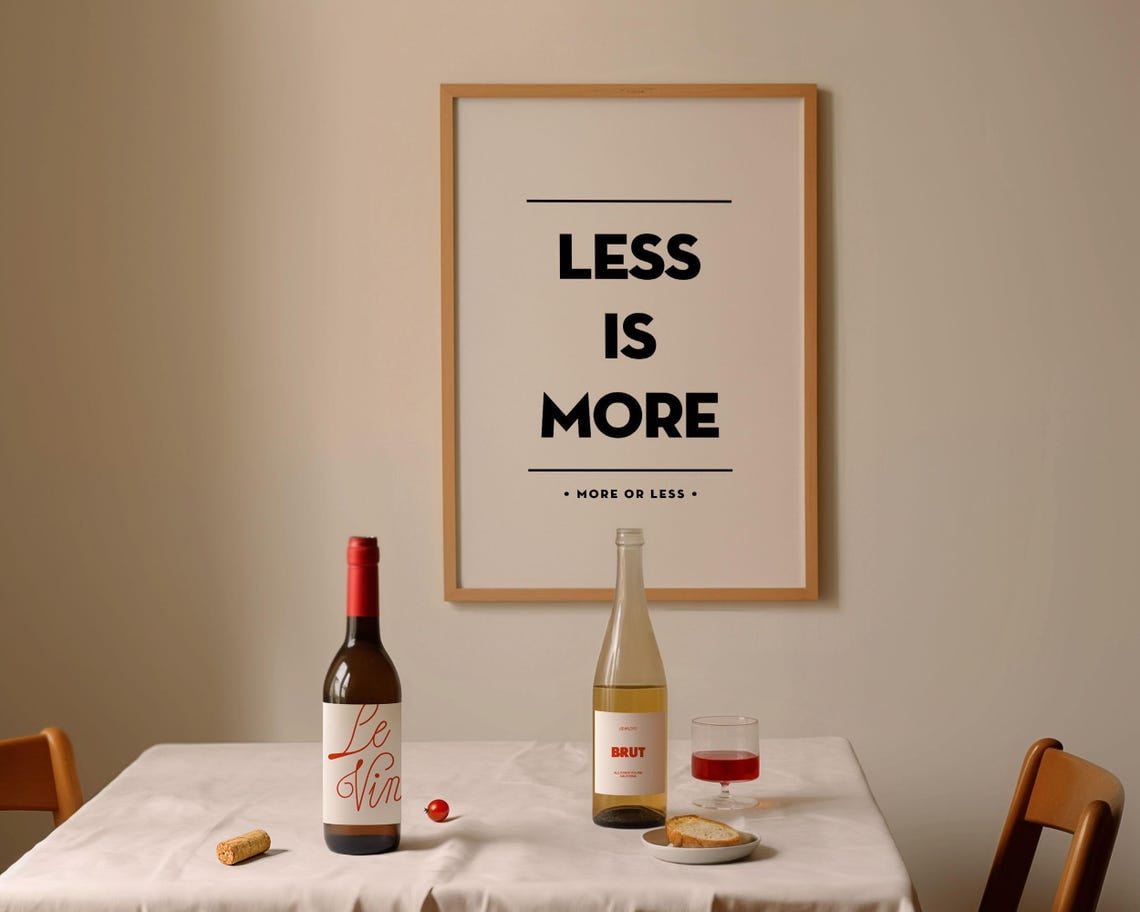 PosterArt Less is More Print Poster Minimalist Typography ...