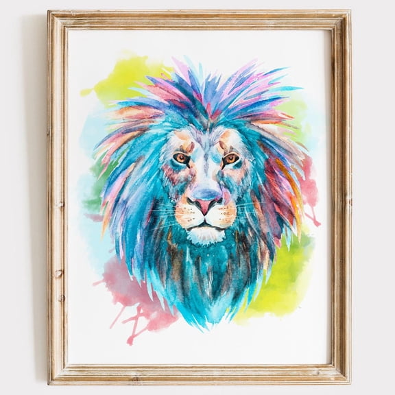 PosterArt Lion Wall Art Print Inspirational Animal Décor for Living Room or Office, 8x12 UNFRAMED