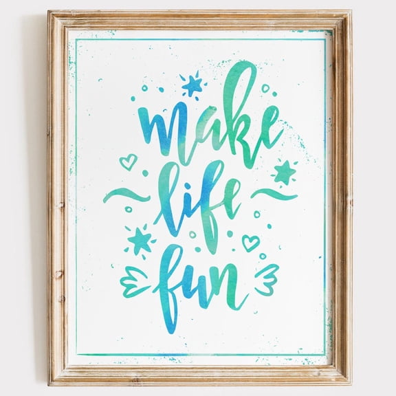 PosterArt Make Life Fun Typography Art Print Inspirational Quote Wall Décor for Office or Study, 16x24 UNFRAMED