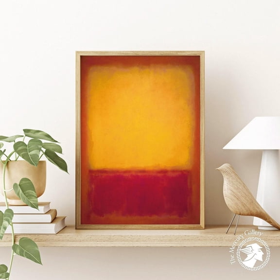 PosterArt Mark Rothko Poster, Red and Orange Abstract Art Print, Modern Living Room Wall Decoration, 24x36 UNFRAMED