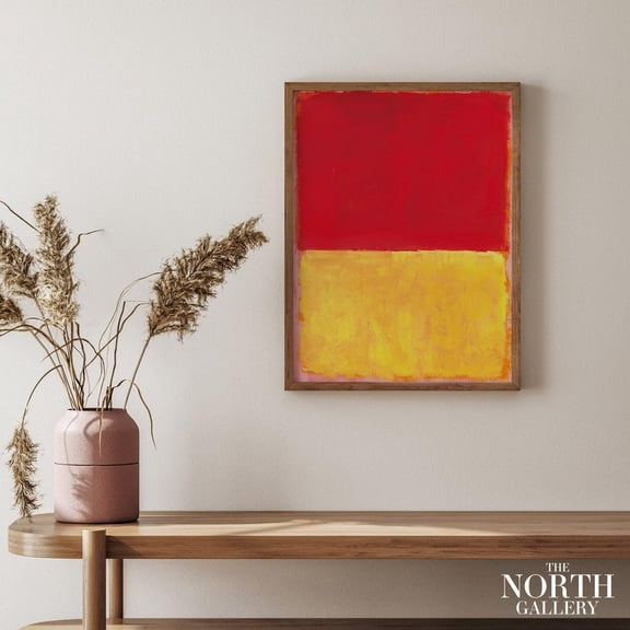 PosterArt Mark Rothko Poster, Red and Yellow Print, Abstract Poster, Home Wall Decor, Expressionism, Art Gallery Print, Size 8x12 UNFFRAMED