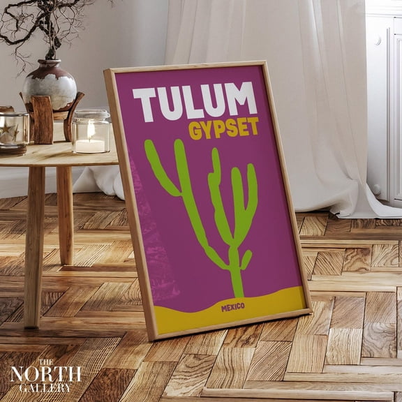 PosterArt Mexico Tulum Travel Print, Preppy Travel Poster, Famous Places, Coastal Home Decor, College Room Decor, Size 8x12 UNFFRAMED