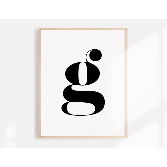 PosterArt Minimalist Typography Art Print Poster Black and White Letter for Modern Decor, Size 8x12 UNFFRAMED