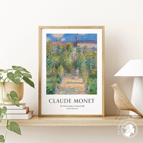 PosterArt Monet Poster, The Artist’s Garden at Vetheuil 1881, Vintage Home Decor Print, 12x18 UNFRAMED