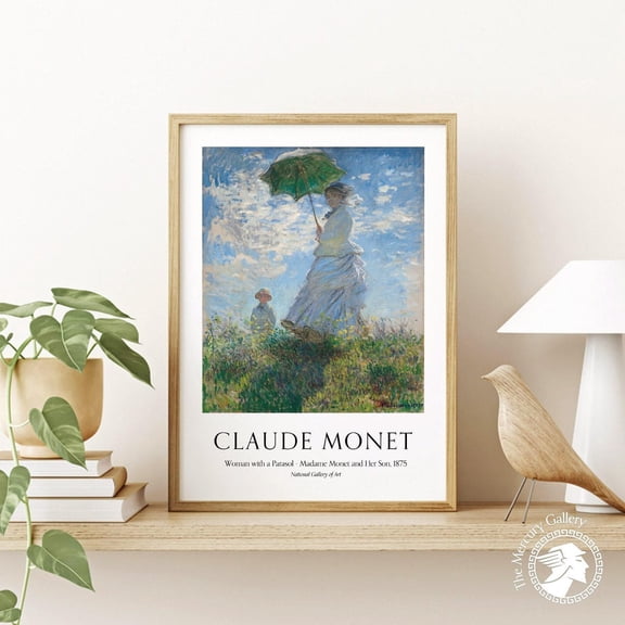 PosterArt Monet Poster, Woman with a Parasol, Vintage Museum Art Print for Home Decor, 24x36 UNFRAMED