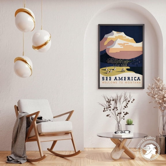 PosterArt Montana Travel Poster, Vintage American Art Print, Retro Scenic Wall Decoration, 12x18 UNFRAMED