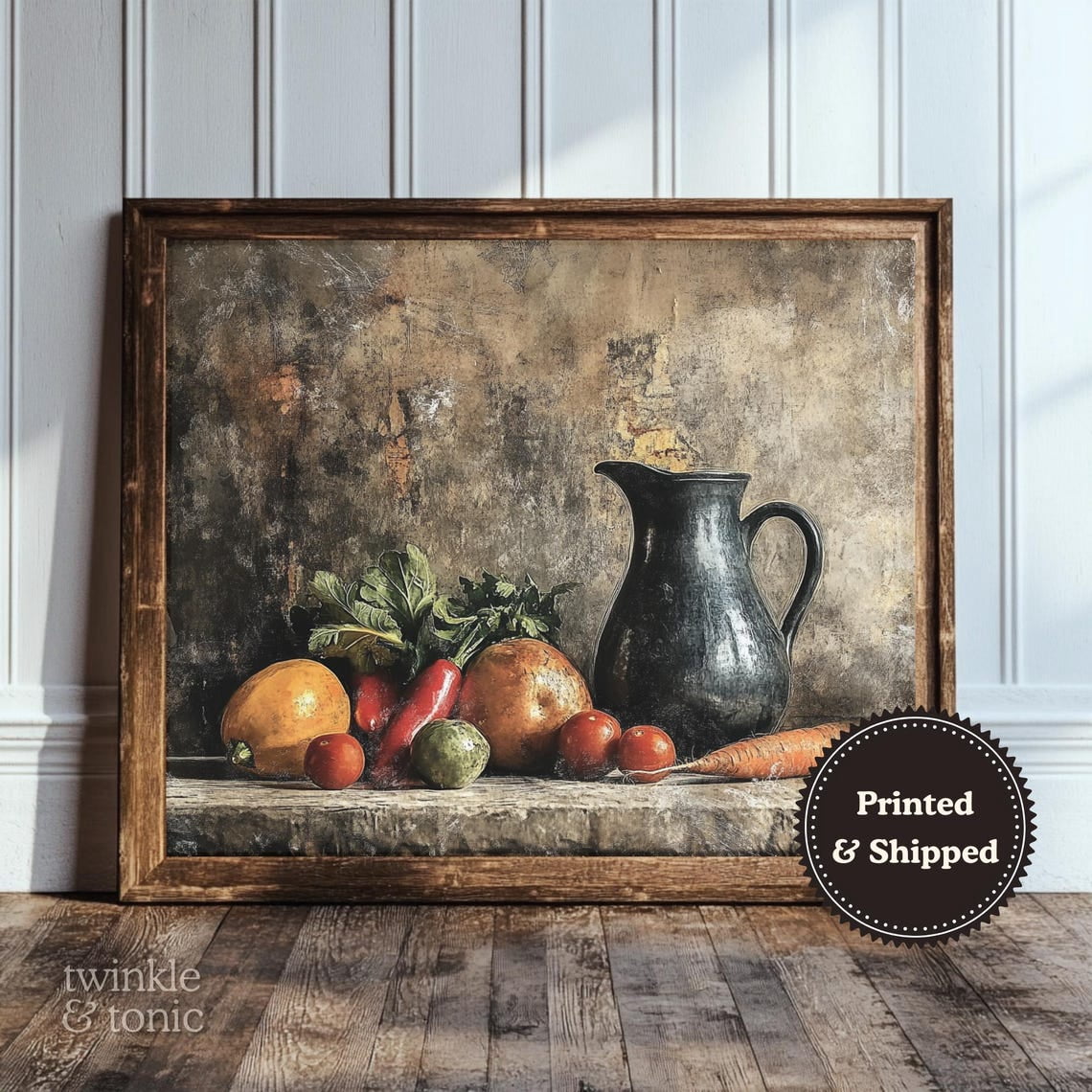rustic vegetable kitchen prints | 3-piece wall art |... PosterArt Moody Kitchen Art Print Farmhouse Wall Décor Vintage ...