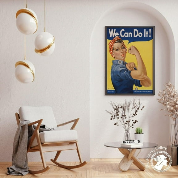 PosterArt Motivational Poster, We Can Do It Vintage Feminist Art Print, Retro Wall Decoration, 8x12 UNFRAMED