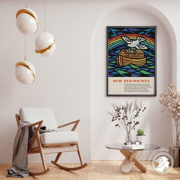 PosterArt New Beginnings Poster, Noah’s Ark Wall Art Print, Inspirational Home Decor, 8x12 UNFRAMED