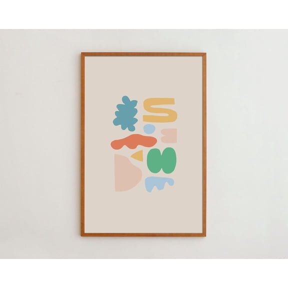 PosterArt Nursery Wall Art Print Abstract Shapes Geometric Wall Decor Inspired Design Babyshower Gift, Size 8x12 UNFFRAMED