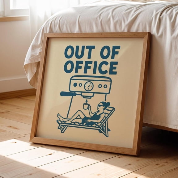 PosterArt Out of Office Coffee Poster, Espresso Lover Wall Art, 8x12 UNFRAMED