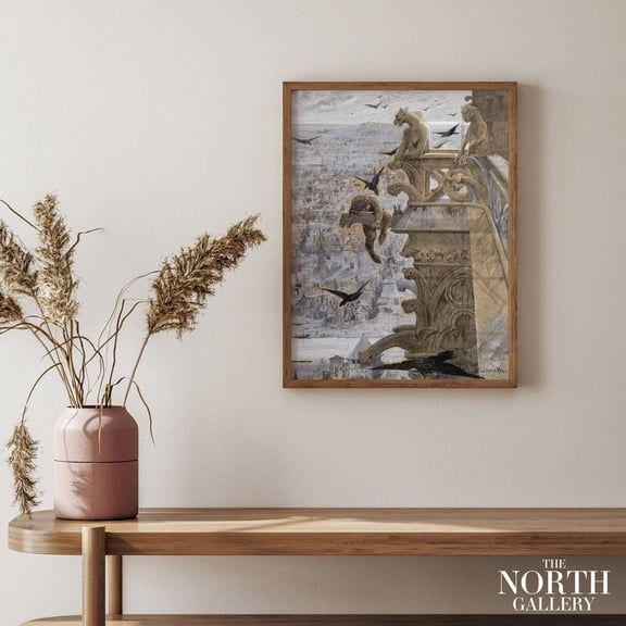 PosterArt Paris Poster Art Print, Luc-Oliver Merson, France Travel Poster, Paris France Home decor, French Cathedral, Architecture Wall Art, Size 8x12 UNFFRAMED