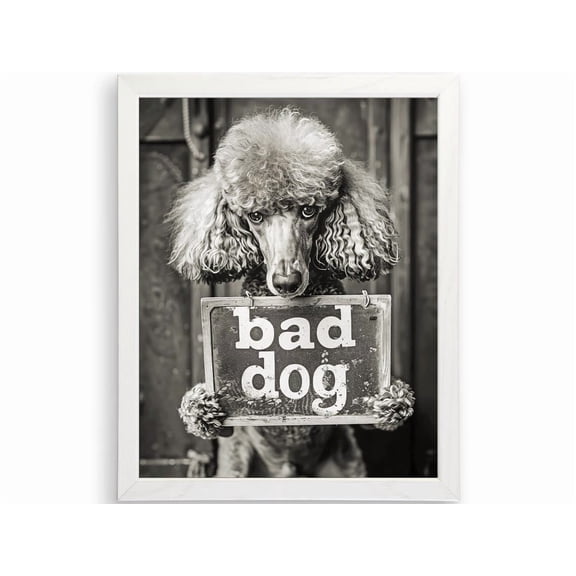 PosterArt Poodle Bad Dog Art Print Vintage Wall Décor for Pet Lovers and Dog Enthusiasts, 8x12 UNFRAMED