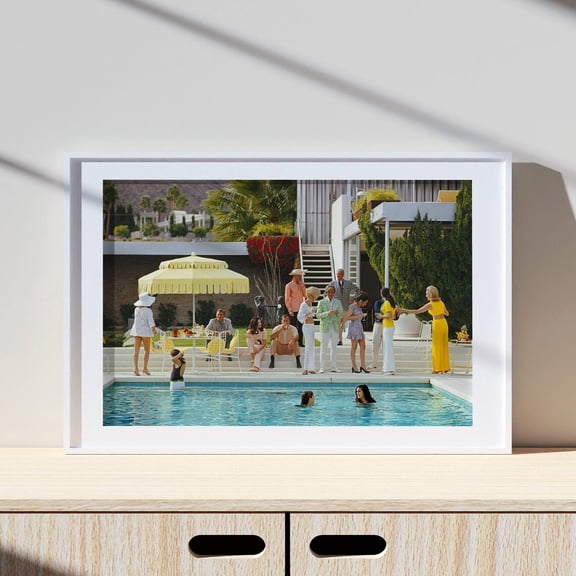 PosterArt Poolside Gathering Print Poster, Vintage Print, High Society Photo Print, Size 8x12 UNFFRAMED