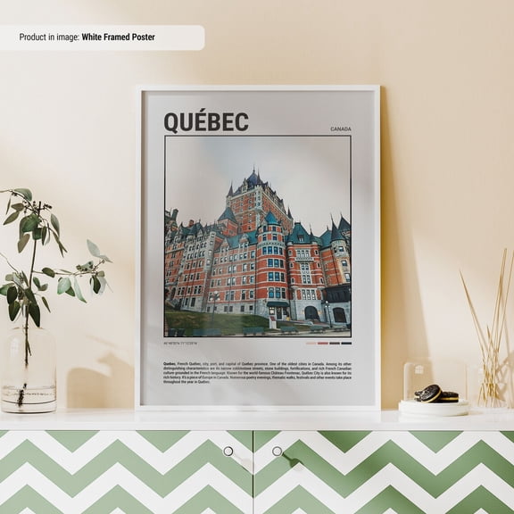 PosterArt Quebec Poster Travel Poster Travel Wall Art Minimal Travel Wall Print Canada City Print Quebec Wall Decor, Size 12x18 UNFFRAMED