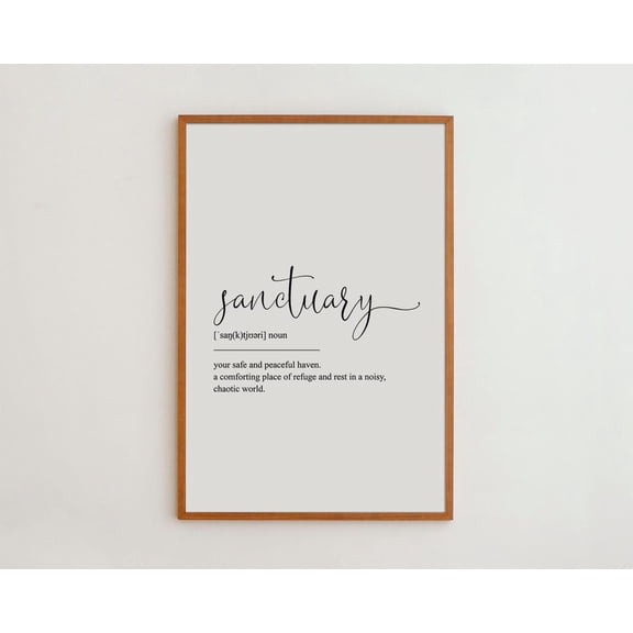 PosterArt Sanctuary Definition Print Poster Black and White Giclee Wall Art, Size 8x12 UNFFRAMED