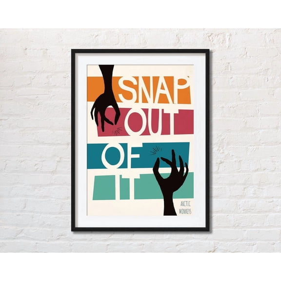 PosterArt Snap Out Of It Song Lyrics Poster Indie Room Décor Britpop Music Wall Art Décor Inspired by Saul Bass, 8x12 UNFRAMED