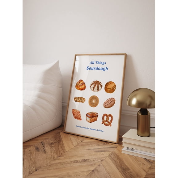 PosterArt Sourdough Bread Poster, Baker Wall Art, Sourdough Bread Poster, Kitchen Decor, Trendy Kitchen Wall Art, 12x18 UNFRAMED