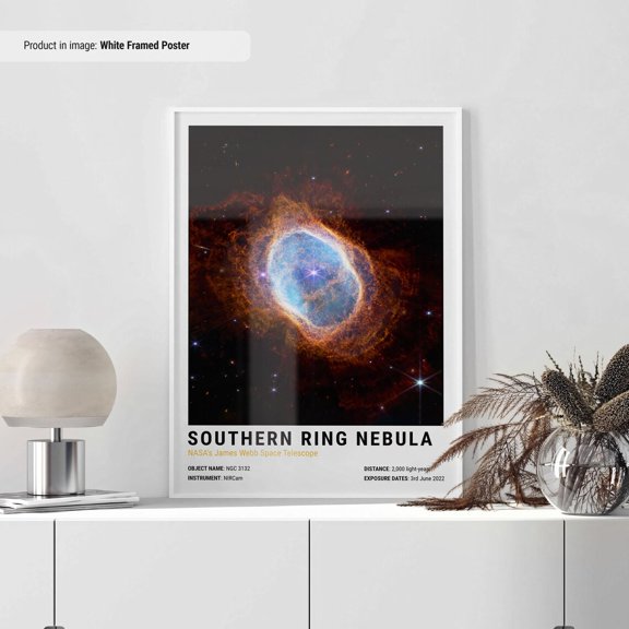 PosterArt Southern Ring Nebula Poster Space Posters James Webb Poster Space Wall Art Space Prints Space Decor Light Style, Size 8x12 UNFFRAMED
