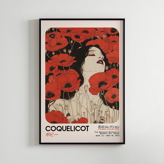 PosterArt Spirits of Flowers Poster, Exhibition Art Print, High Quality Home Decor, Printable Wall Art, 16x24 UNFRAMED