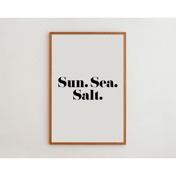PosterArt Sun Sea Salt Print Poster Minimalist Beach House Wall Art, Size 16x24 UNFFRAMED