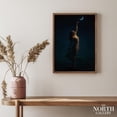 thumbnail image 1 of PosterArt Surreal Woman Reaching Crescent Moon Poster Dreamy Night Sky Feminine Celestial Wall Art Mystical Fantasy Print Home Decor, Size 8x12 UNFFRAMED, 1 of 3