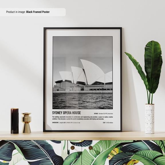 PosterArt Sydney Opera House Poster Australia Travel Poster Travel Wall Art Minimal Travel Wall Print Sydney Souvenir, Size 24x36 UNFFRAMED