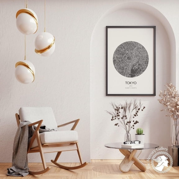 PosterArt Tokyo Map Poster, World City Map Print, Modern Minimalist Wall Art for Home or Office, 8x12 UNFRAMED