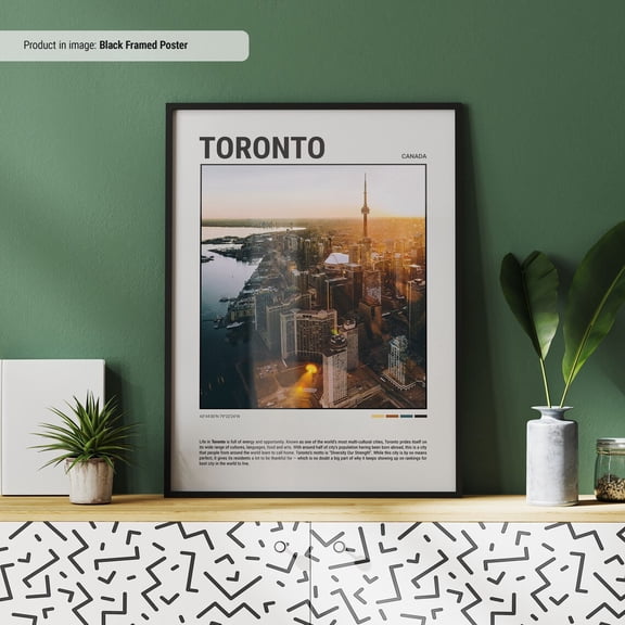 PosterArt Toronto Poster Travel Poster Travel Wall Art Minimal Travel Wall Print Canada City Print Toronto Wall Decor, Size 8x12 UNFFRAMED