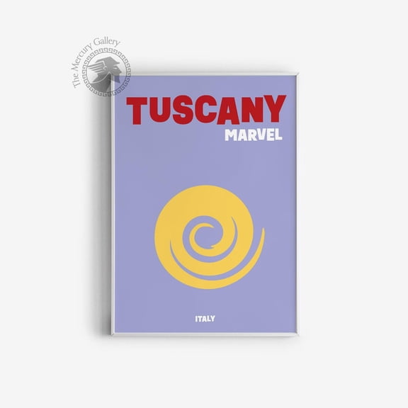 PosterArt Tuscany Travel Poster, Colorful Wall Art Print, Maximalist Home Decor Poster, 16x24 UNFRAMED