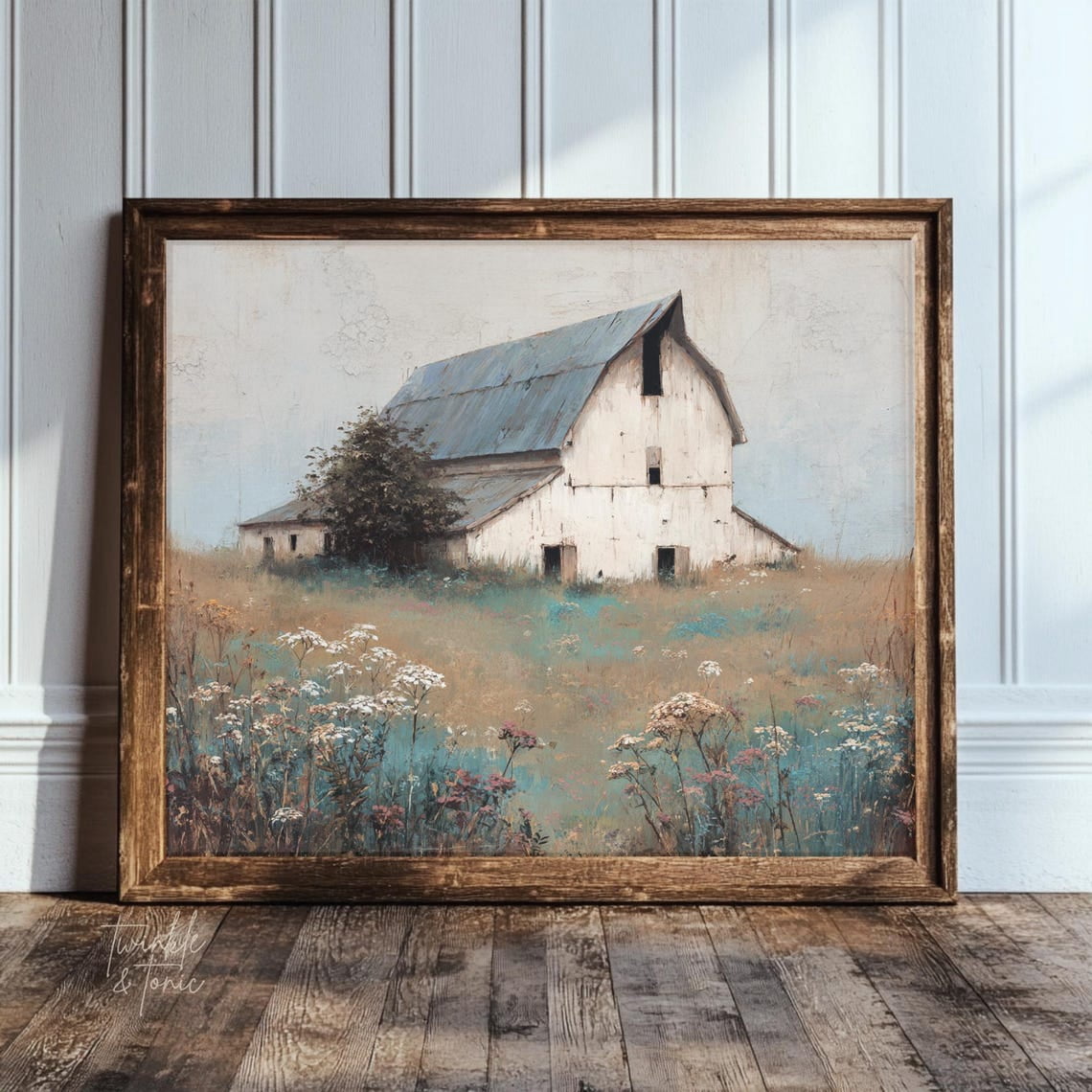 PosterArt Vintage Barn Art Print Rustic Landscape Wall Décor Moody ...