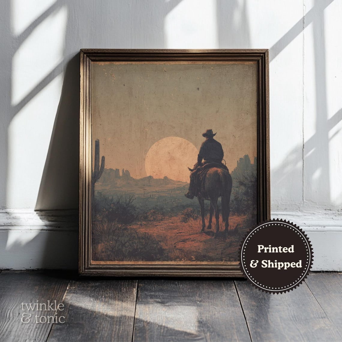 PosterArt Vintage Cowboy Art Print Western Ranch Wall Décor Antique ...