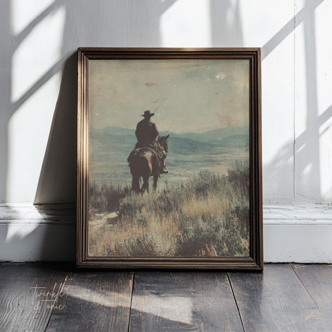 PosterArt Vintage Cowboy Wall Art Western Ranch Poster Antique Desert ...