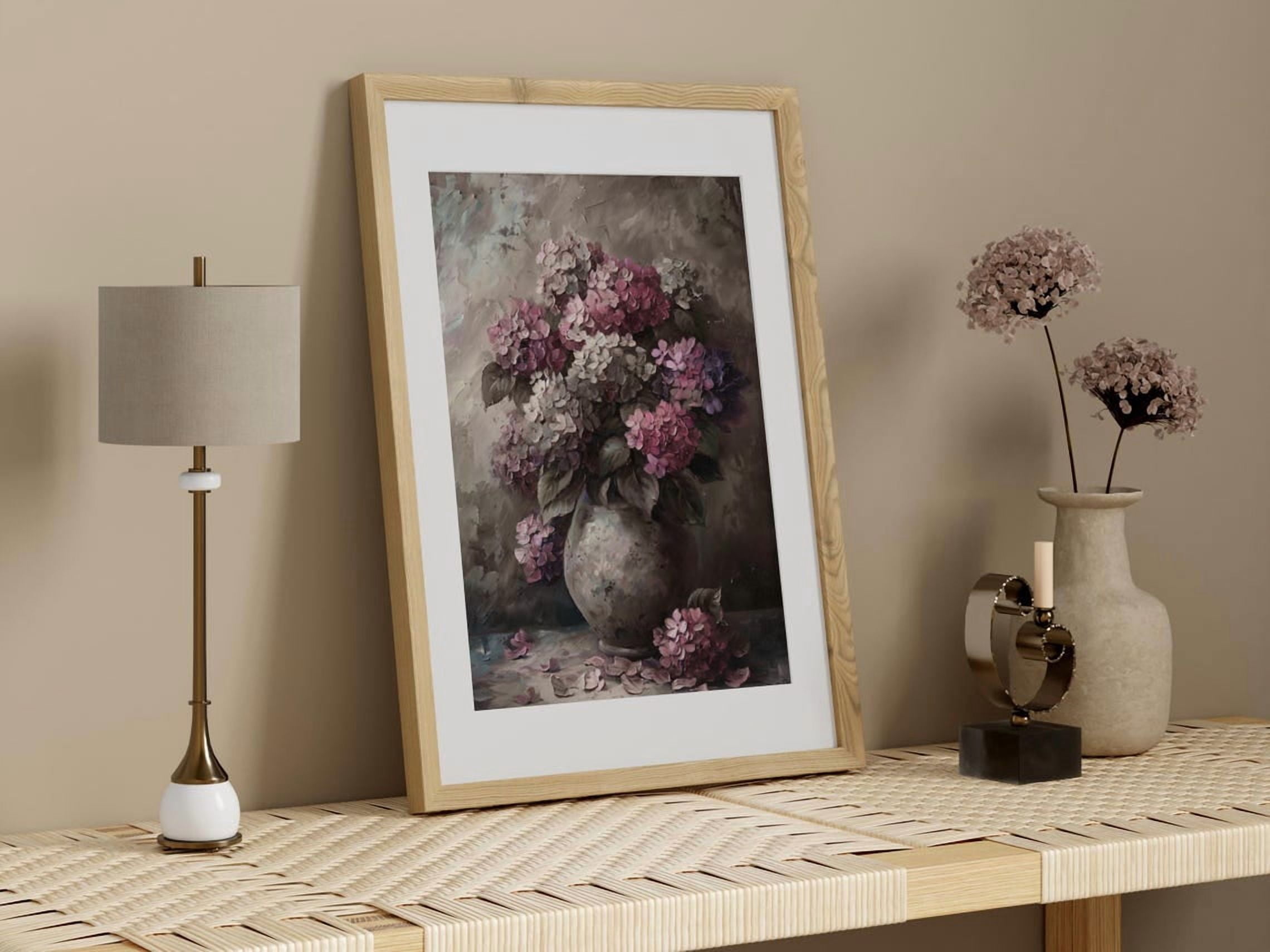 PosterArt Vintage Hydrangea Poster Wall Art Victorian Dark Academia ...
