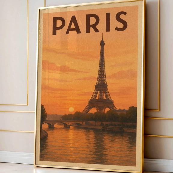 PosterArt Vintage Paris Travel Poster Print Wall Art Paris Wall Hanging Home Decor Paris Gift Art Lovers France Art Lover Gift Paris Print France Wall Art, Size 16x24 UNFFRAMED