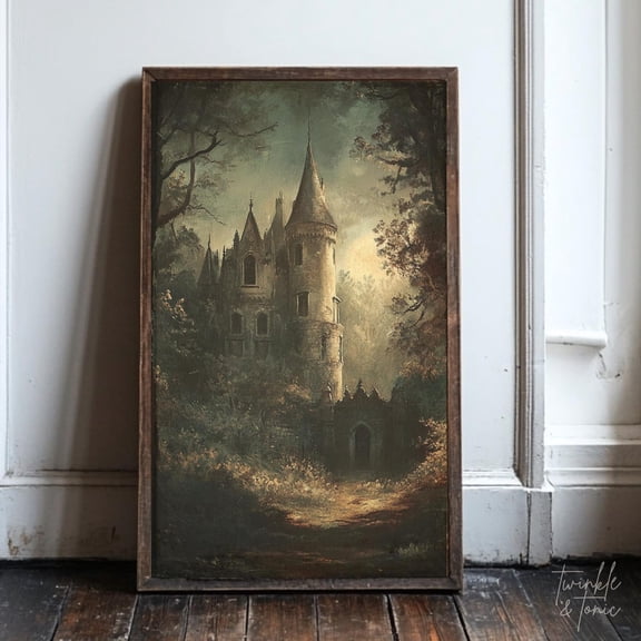 PosterArt Vintage Renaissance Castle Art Print Medieval Wall Décor Dark Academia Poster Antique Aesthetic Architecture, 16x24 UNFRAMED