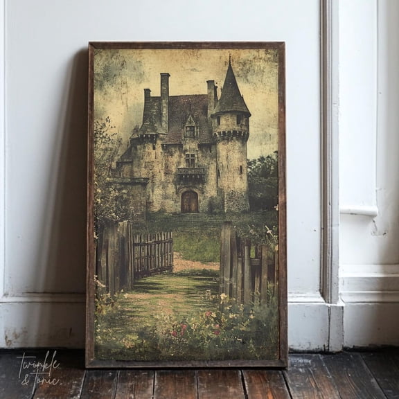 PosterArt Vintage Renaissance Castle Art Print Medieval Wall Décor Dark Academia Poster Antique Aesthetic Moody Scene, 16x24 UNFRAMED